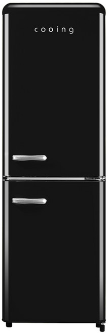 쿠잉전자 레트로 151L 2도어 냉장고 방문설치, REF-C153BK