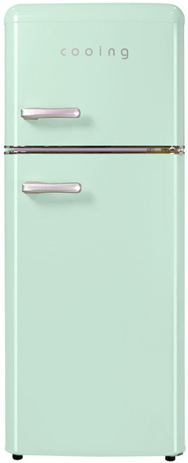 쿠잉전자 레트로 115L 2도어 냉장고 방문설치, REF-D121M