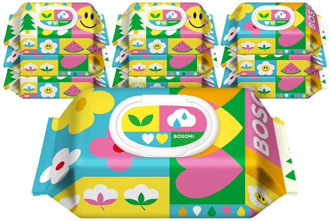 보솜이 아기 물티슈 캡형, 55g, 60매, 10개 - 쿠팡