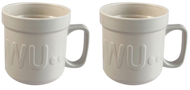 더자카 베이직 레터링 양치컵, 화이트, 2개