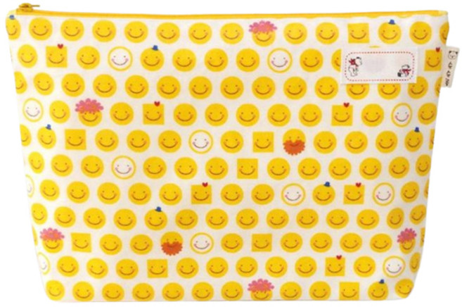 슈슈룸 양면방수 식판파우치, 스마일 옐로우