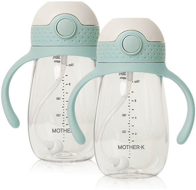 마더케이 허그 추 빨대컵, 300ml, 2개, 민트