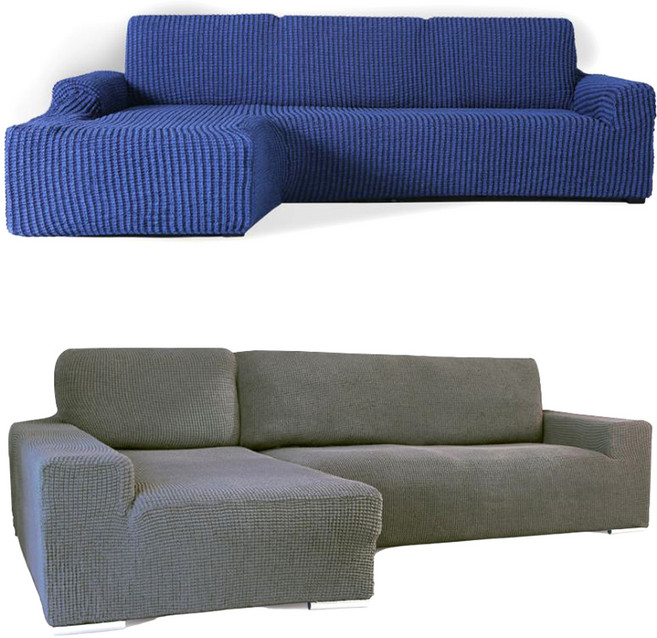 소파스킨스 골든 + 글라무어 소파 커버 세트, 마린블루, 라이트그레이, 1세트