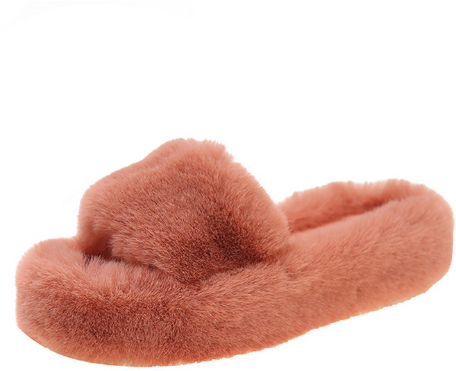 엘쏘 여성용 풍성한 퍼 슬리퍼