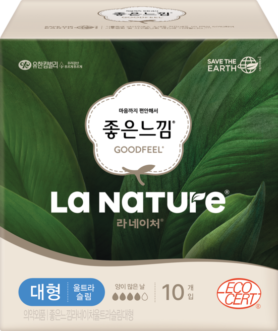라네이처 좋은느낌 울트라 슬림 생리대 날개형, 대형, 10개입, 1개