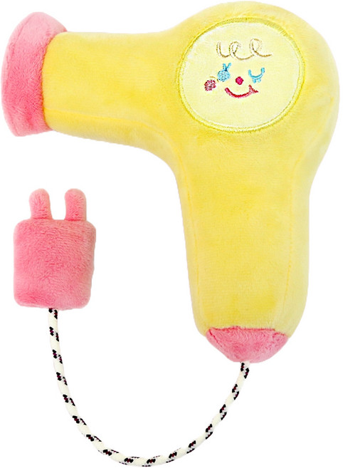 마이플러피 마플전자 멍이슨 드라이기 강아지 장난감, 옐로우, 1개