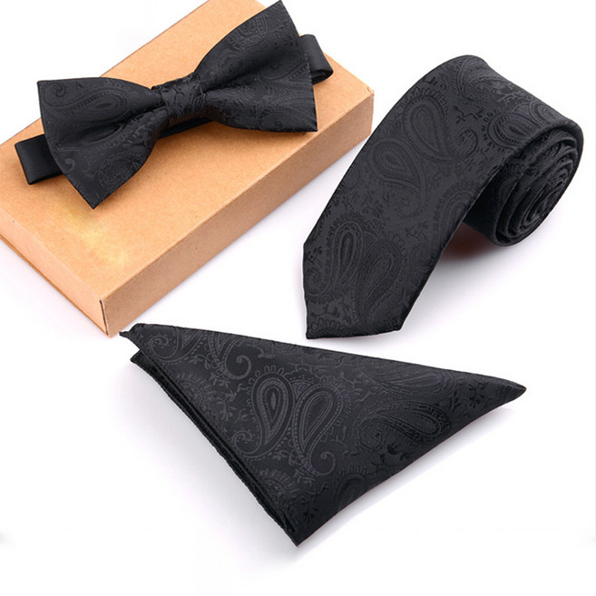 이츠굿텐 남성용 프리미엄 고급 타이 & 행거치프 3종 세트