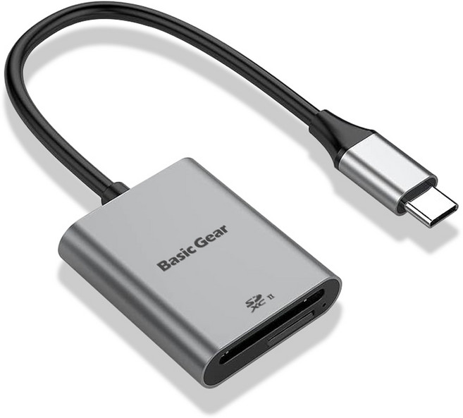 베이직기어 SD 4.0 카드리더기, UHS-II, 실버, 1개