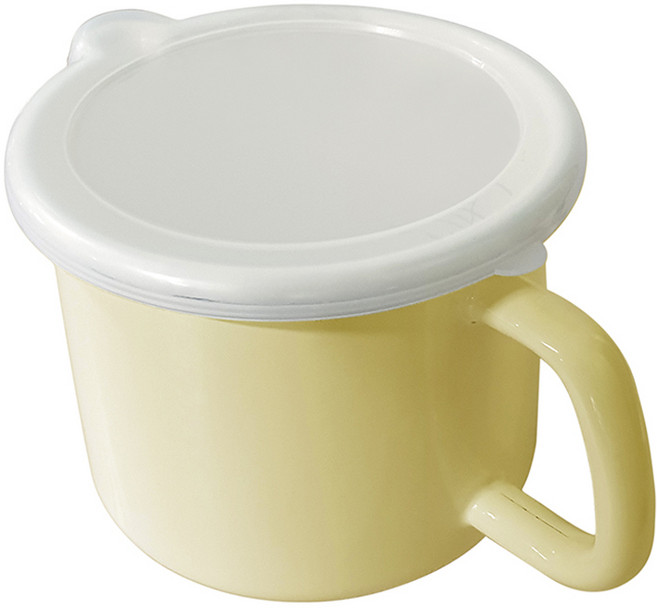 하코야 인덕션 법랑 원형 핸디 포트 편수냄비, 15cm, 옐로, 1개