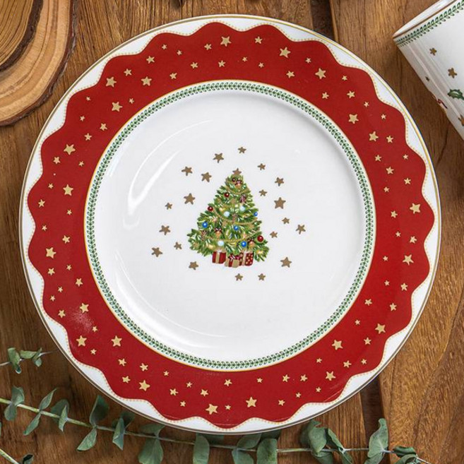 프라우나 크리스마스 마이노엘 원형접시, 혼합색상, 1개