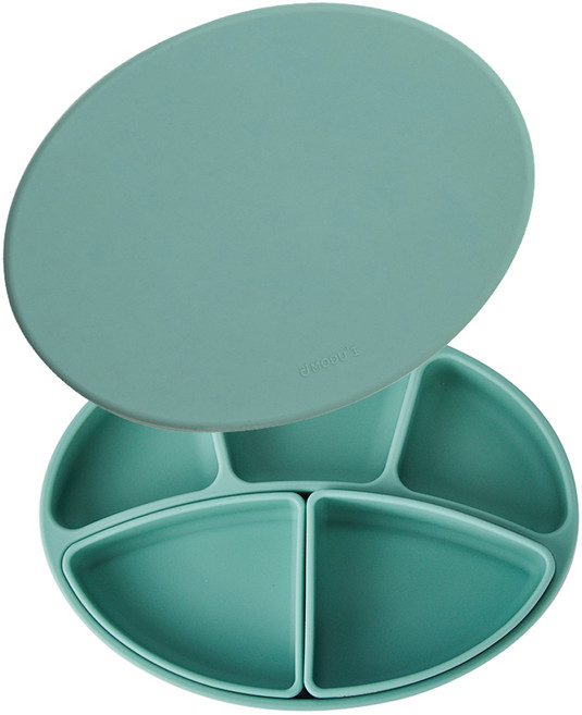 블루마마 유아용 모두아이 흡착식판 + 나눔플레이트 2종 + 흡착식판 컬러 뚜껑 세트, 민트, 흡착식판 + 나눔플레이트 소형 + 나눔플레이트 대형 + 흡착식판 컬러 뚜껑, 1세트
