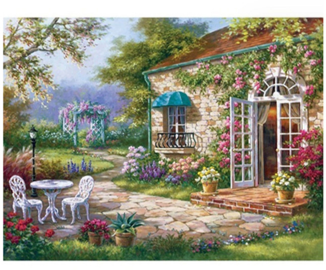 데이소이 그린 포레스트 보석십자수 비즈 DIY키트 20 x 30 cm, 04 가든, 1세트