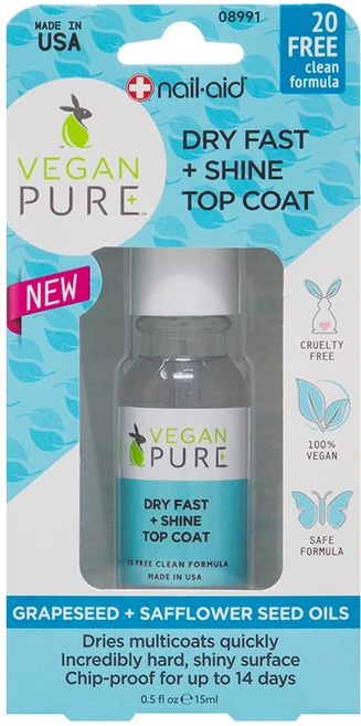 네일에이드 비건퓨어 드라이패스트 플러스 샤인 탑코트 08991, 투명, 15ml, 1개 - 쿠팡