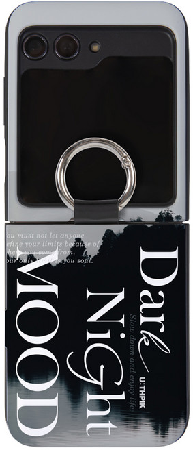 유스픽 디자인 카드2장수납 마그네틱 카드포켓 휴대폰 케이스 블랙무드