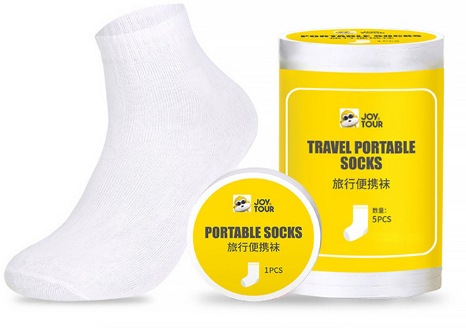 joytour 지앤와이 여성용 여행용 일회용 면혼방 단목양말 5켤레