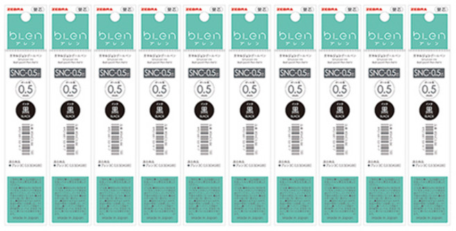 블렌 3C/2+S 전용 리필심 SNC-0.5 0.5mm, 블랙, 10개