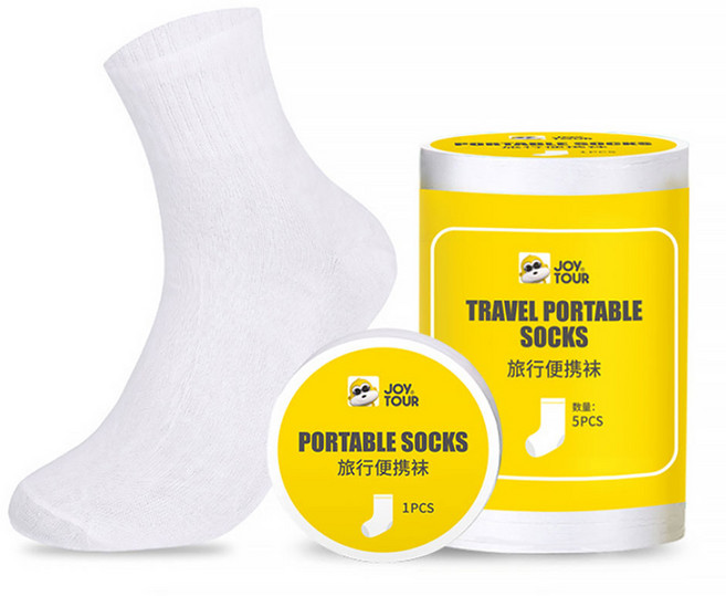 joytour 지앤와이 남성용 여행용 일회용 면혼방 단목양말 5켤레