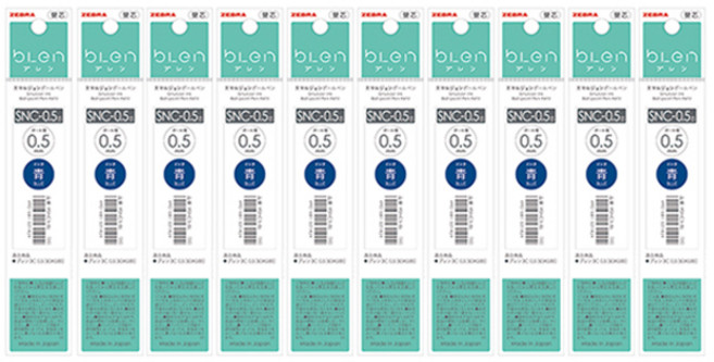 블렌 3C/2+S 전용 리필심 SNC-0.5 0.5mm, 블루, 10개