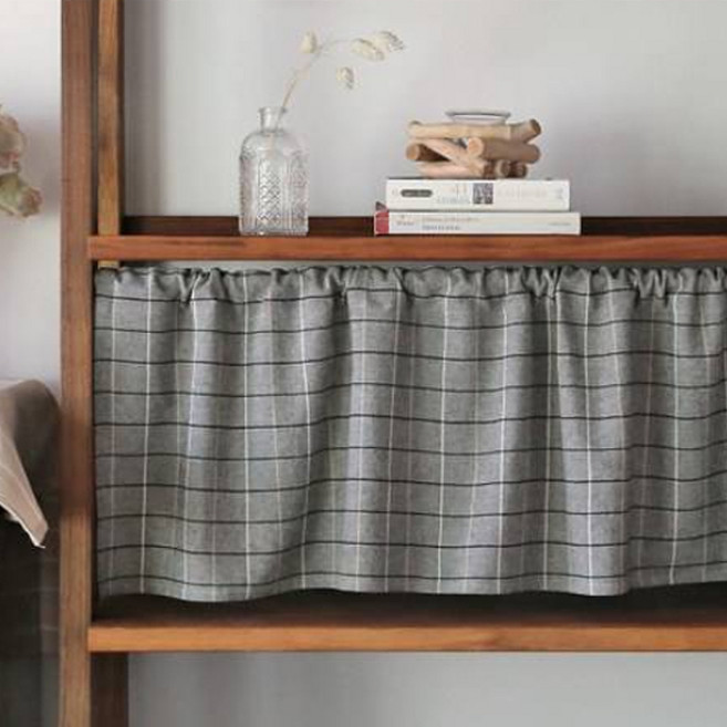 데코토닉 코지 윈도우체크 바란스 커튼