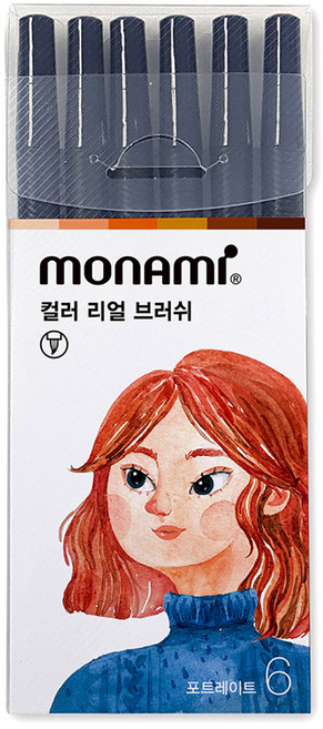 모나미 컬러 리얼 브러쉬 6종 세트, 포트레이트, 1세트