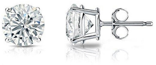 엔클레어 여성용 모이사나이트 엑설런트컷팅 랩다이아몬드 4프롱 925실버 귀걸이