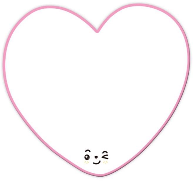 두문 귀여운 도형 고무자석 화이트보드 하트핑크, 고무