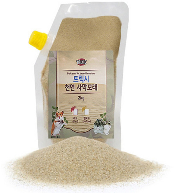 트릭시 소동물용 사막모래 옐로우, 2kg, 1개