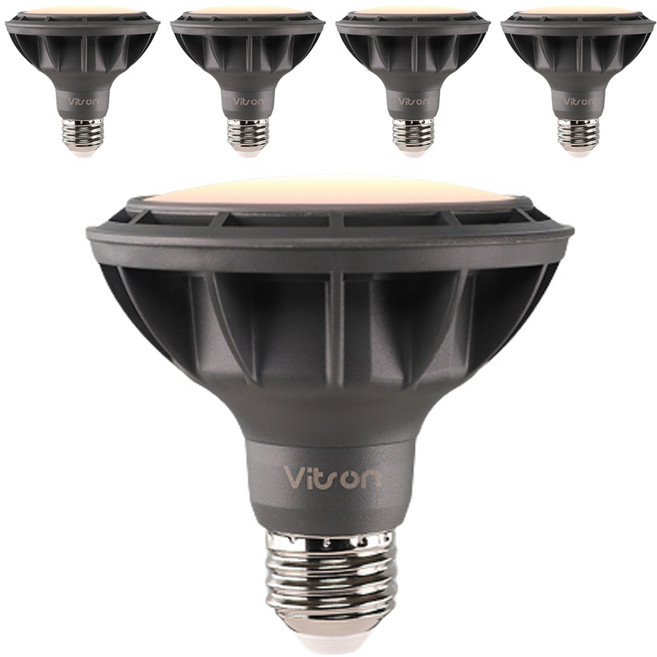 원하 비츠온 스포트 확산형 LED 전구 블랙 15W PAR30, 전구색, 5개