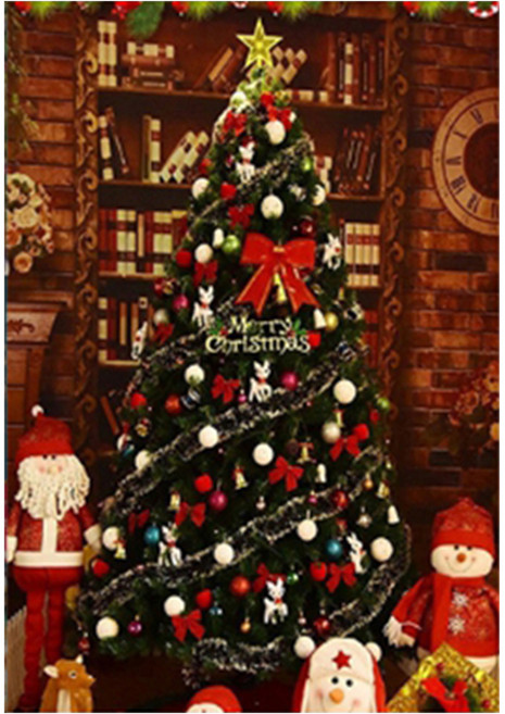 알로데 트리 광장 크리스마스 벽 장식 보석십자수 DIY 키트 스퀘어 타입 60 x 90 cm, NO 04, 1개