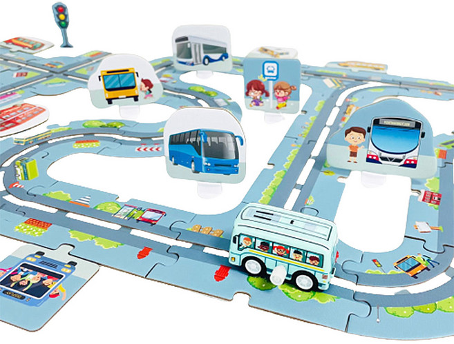 레츠토이 내맘대로 퍼즐도로 시티 판퍼즐, 1개, 49피스