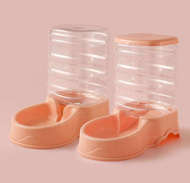 딩동펫 이지투잇 반려동물 반자동 급수기 + 급식기 세트, 핑크베이지, 1세트