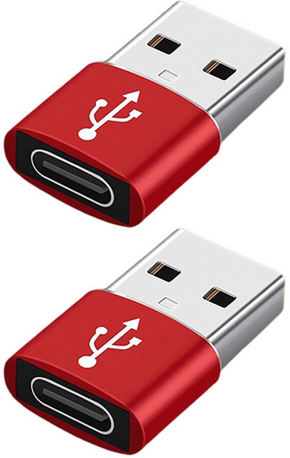 잇곰 스마트IG C 타입 to USB A 고속 변환 젠더, 2cm, 레드, 2개