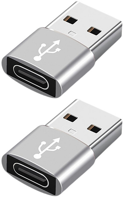 잇곰 스마트IG C 타입 to USB A 고속 변환 젠더, 2cm, 실버, 2개