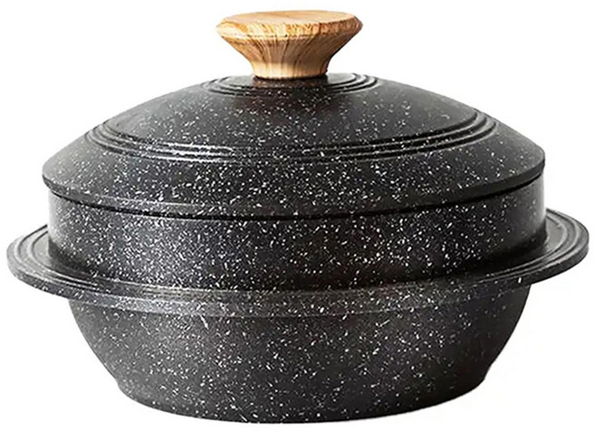 HAKOYA 三層多功能一體成型防滑鑄鐵鍋 HAK-5023, 底14cm*高8.5cm*上寬19cm(容量2L), 1個, 黑色