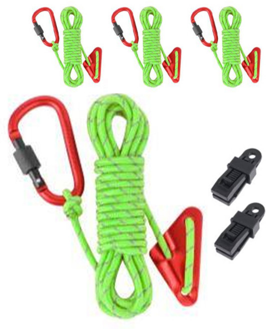 디트리 로프 스토퍼 카라비너 풀세트 4p + 타프클립 2p, 18 형광 + 레드(풀세트), 랜덤발송(타프클립)