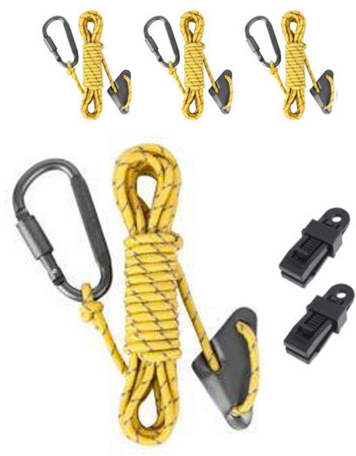 디트리 로프 스토퍼 카라비너 풀세트 4p + 타프클립 2p, 03 옐로우 + 그레이(풀세트), 랜덤발송(타프클립)