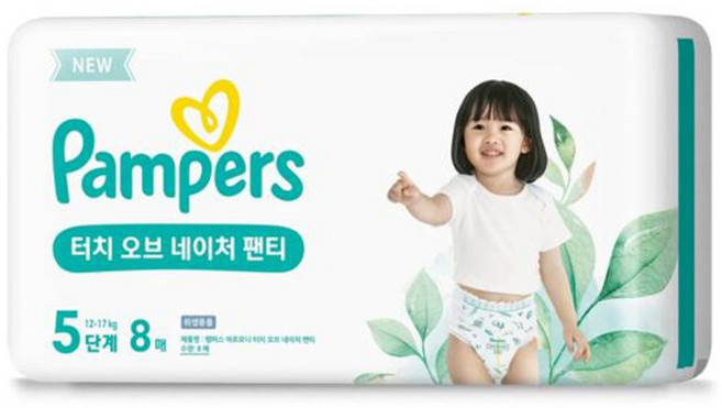 팸퍼스 아르모니 터치 오브 네이처 기저귀 4단계 아동용 팬티형 아동공용, 5단계, 8매