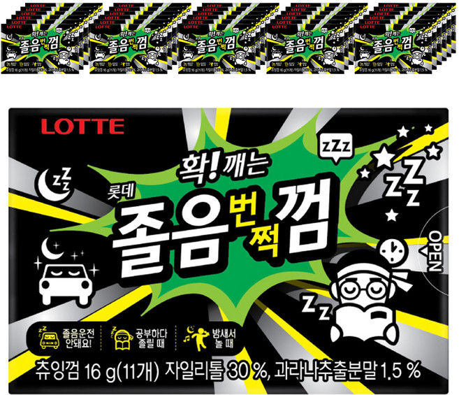 롯데웰푸드 졸음번쩍껌, 16g, 72개