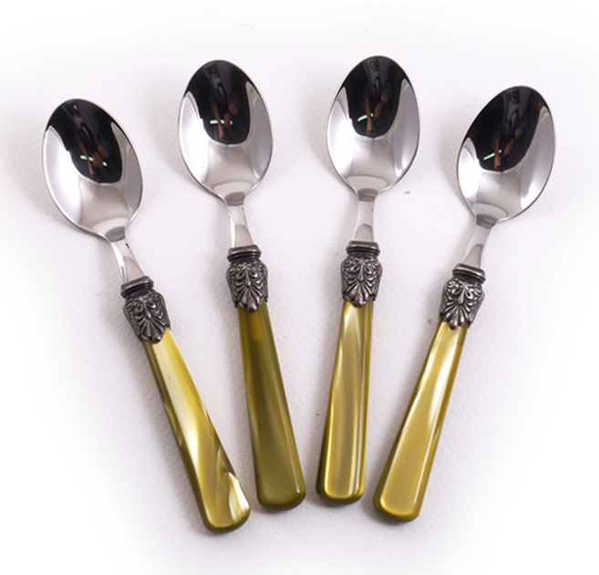 리바도시 엘레나 커피스푼 올리브그린, 4개, 단품