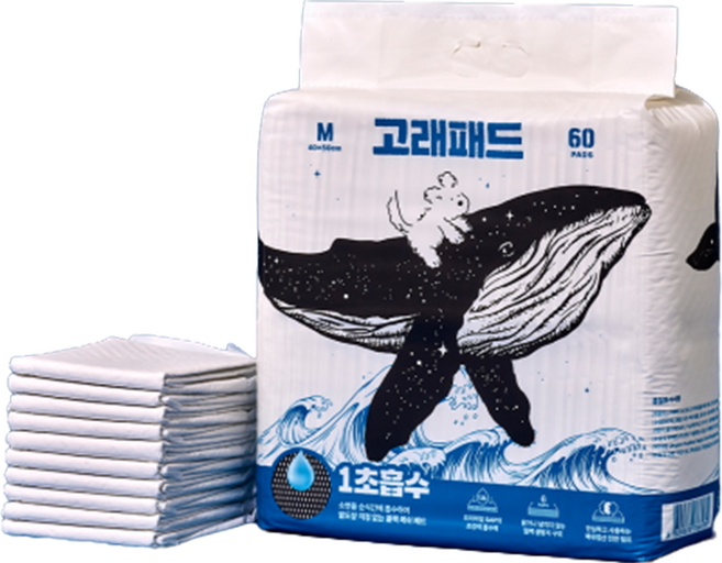 핏펫 강아지 고래 배변패드, 60개입, 1개
