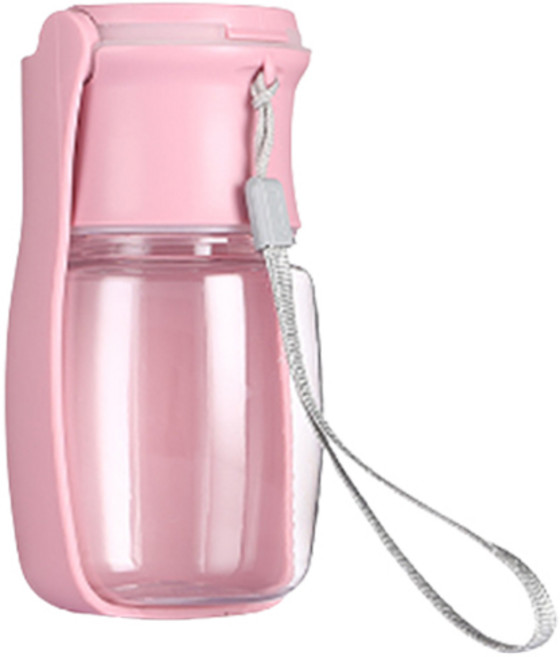 레토 강아지 휴대용 접이식 원터치 물병, 핑크, 1개