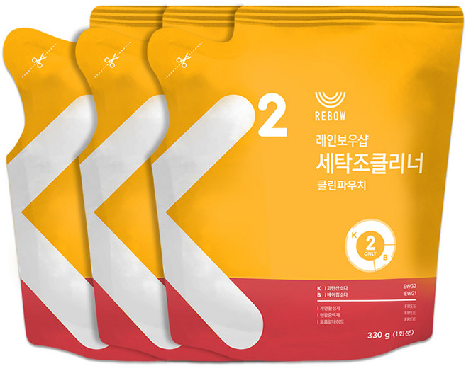 레인보우샵 세탁조클리너 클린파우치, 330g, 3개