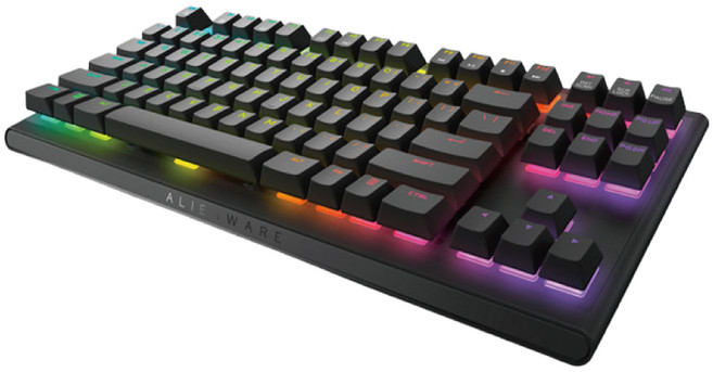 델 에일리언웨어 영문 게이밍 유선 텐키리스 키보드, 블랙, AW420K, 적축