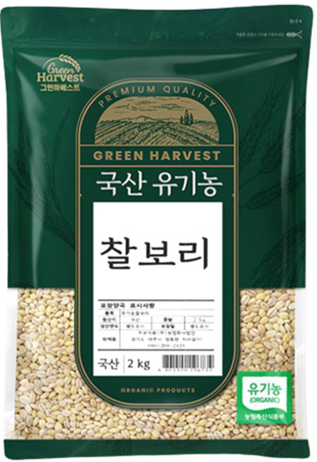 두보식품 국산 유기농 찰보리, 2kg, 1개