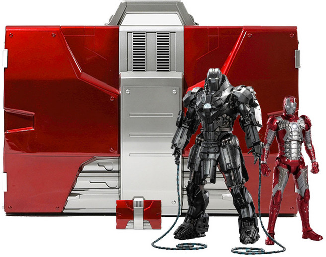 마블 아이언맨 슈트 케이스 + MK5 + 위플래쉬 피규어 세트, 1세트