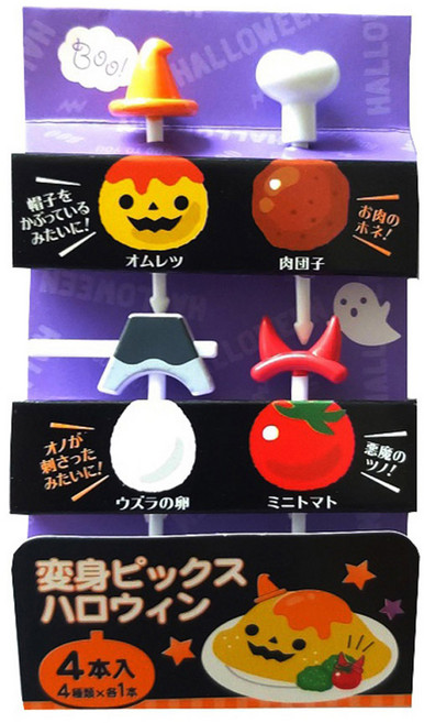 이홈베이킹 변신 할로윈 도시락 픽 4종 세트, 4개입, 1세트