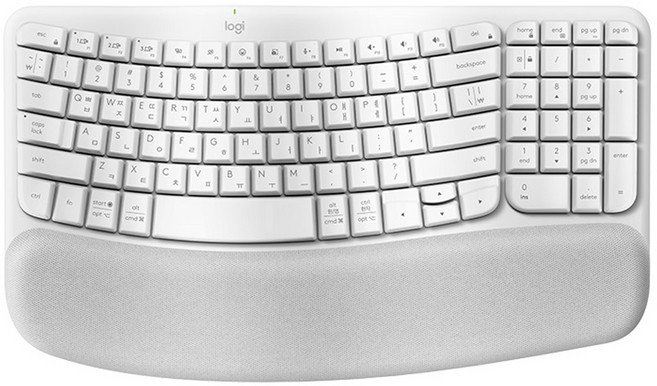 로지텍 WAVE KEYS 무선 인체공학 키보드, 오프화이트, YR0096