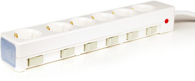 더슬림 개별 멀티탭 6구 SY-SB6, 3m, 스카이, 1개