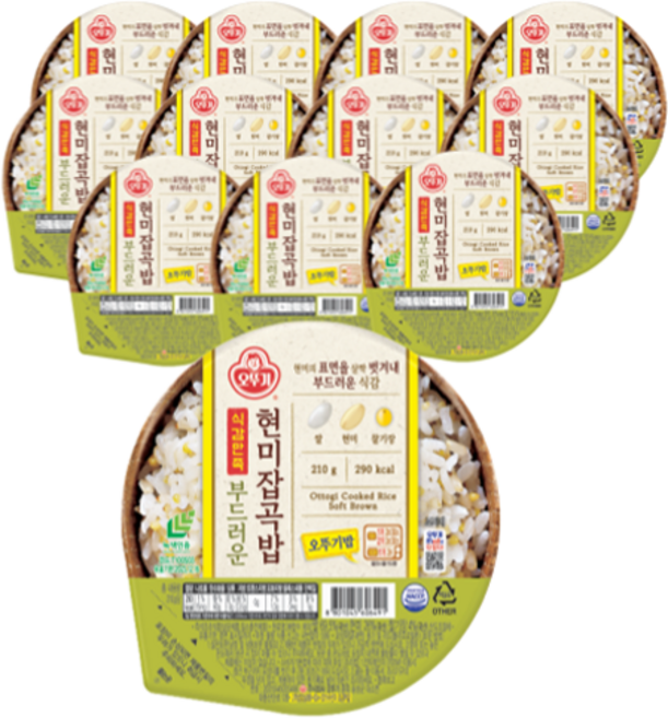 오뚜기 식감만족 부드러운 현미잡곡밥, 210g, 12개