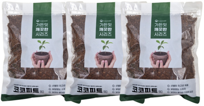 가든잇 깨끗한 코코피트, 3개, 2L